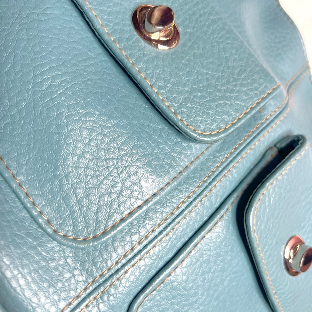 Vintage Stylish Tiffany Blue Shoulder button pocket Bag - Picture 3 of 4